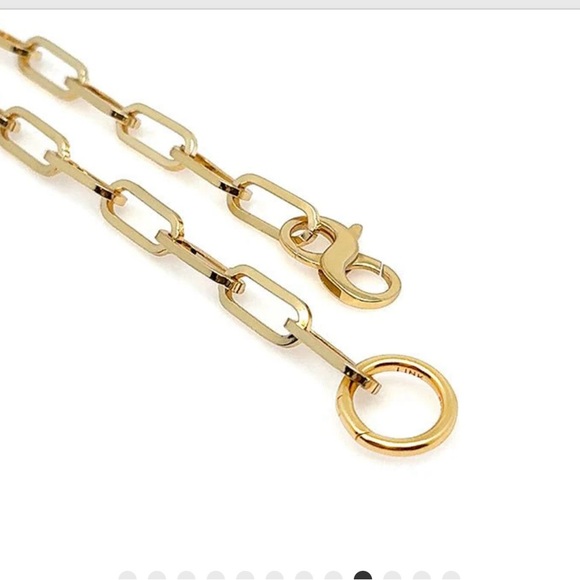 Link paper clip necklace and bracelet with birthstone charm - Picture 7 of 7